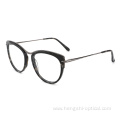 High Quality Popular Fashion Metal Acetate Cat Eye Frames Glasses Optical Eyeglasses